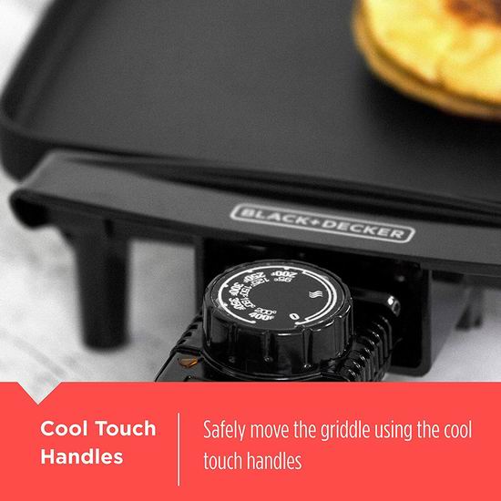 BLACK+DECKER GD1810BC 家用不粘底电烤盘/铁板烧4.1折 24.98加元！