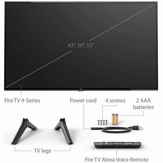 Amazon Fire TV 4-Series 43英寸/50英寸4K超高清智能电视7折 329.99-419.99加元包邮！