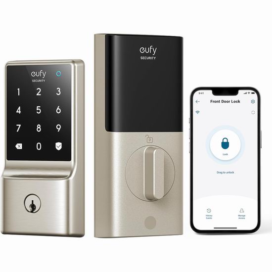 历史最低价！eufy Security C210 Wi-Fi 五合一 智能密码门锁5折 99.99加元包邮！2色可选！