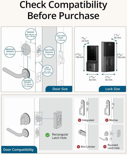 历史最低价！eufy Security C210 Wi-Fi 五合一 智能密码门锁5折 99.99加元包邮！2色可选！