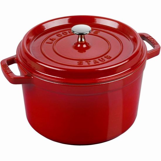 白菜价！历史新低！法国国宝 Staub 5夸脱加高圆形珐琅铸铁锅3.3折 172.59加元包邮！