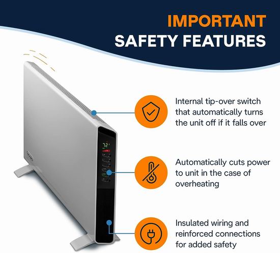Delonghi 德龙 HCX9115E 超薄 立式/壁挂 电热取暖器6.9折 159.99加元包邮！