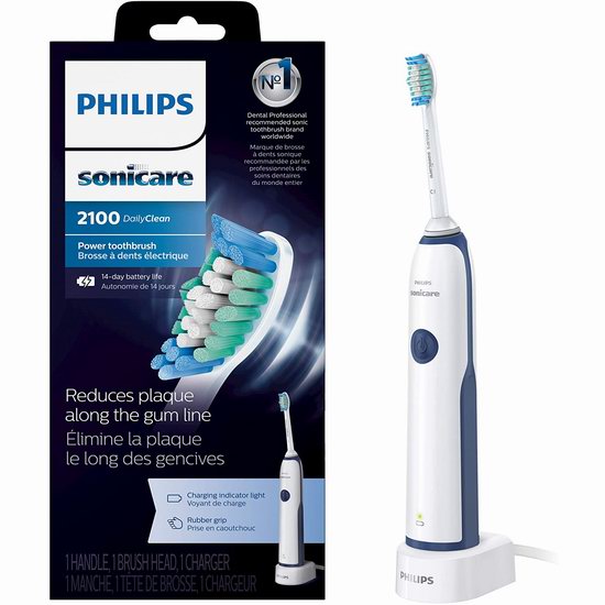 历史最低价！Philips 飞利浦 Sonicare 2100 HX3661/04 声波电动牙刷5.8折 24.95加元！