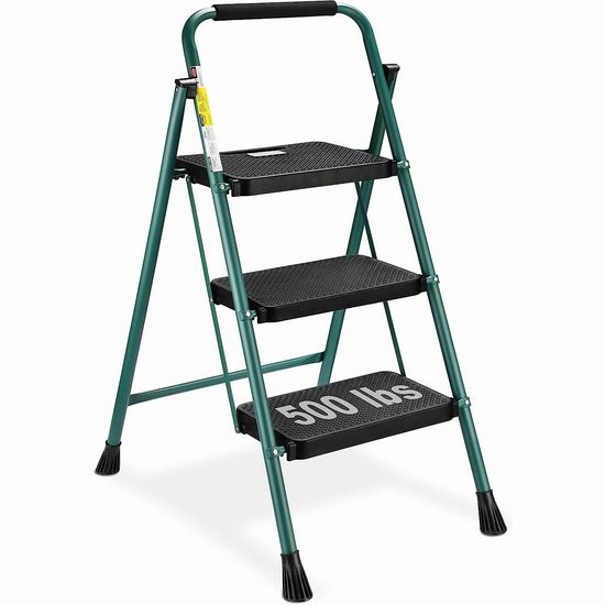 HBTower 可折叠3阶人字梯5.3折 57.99加元（原价 109.99加元）