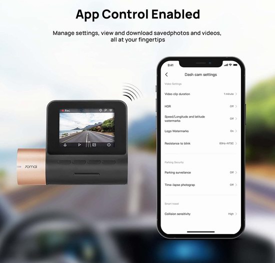 小米 70mai Dash Cam Lite 2 1080P全高清 行车记录仪 55.99加元限量特卖并包邮！