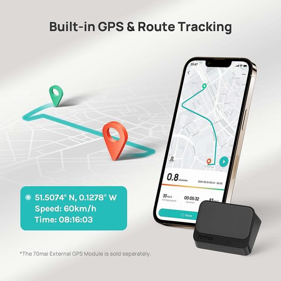 小米 70mai Dash Cam Lite 2 1080P全高清 行车记录仪 55.99加元限量特卖并包邮！