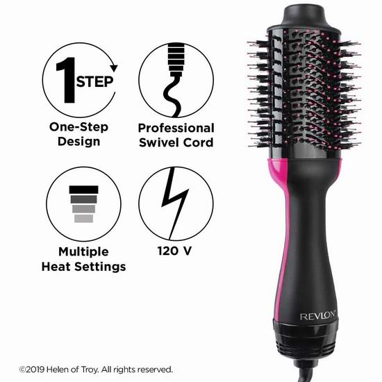 戴森终结者！Revlon 露华浓 One-Step 吹梳一体式吹风机7.1折 49.94加元包邮！2色可选！