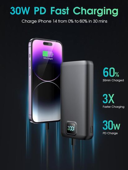 白菜价！LOVELEDI 40000mAh PD 30W 移动电源/充电宝1.7折 34.99加元包邮！