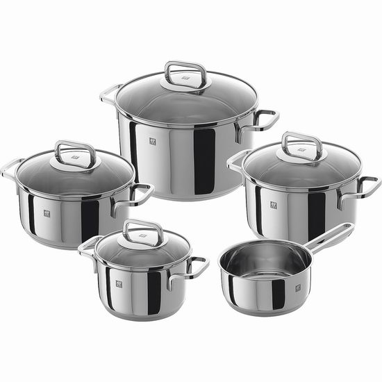 史低白菜价！ZWILLING 双立人 Quadro 不锈钢锅具9件套2.5折 149.99加元包邮！