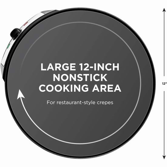 历史新低！Chefman 12英寸多用途电煎饼机4.6折 27.99加元！烙饼、烤肉神器！