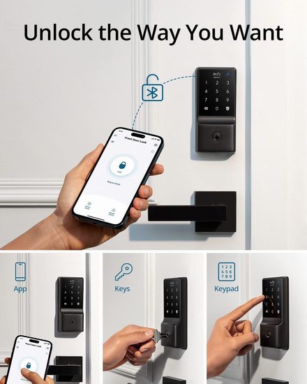 历史最低价！eufy Security C210 Wi-Fi 五合一 智能密码门锁5折 99.98加元包邮！2色可选！