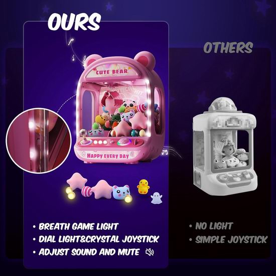 历史新低！Skirfy 超萌小熊 迷你夹娃娃抓娃娃机4.5折 30.59加元包邮！2色可选！