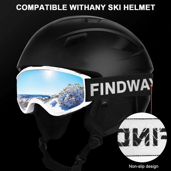 Findway OTG 成人儿童 防紫外线防雾滑雪护目镜5.7折 23.99加元！
