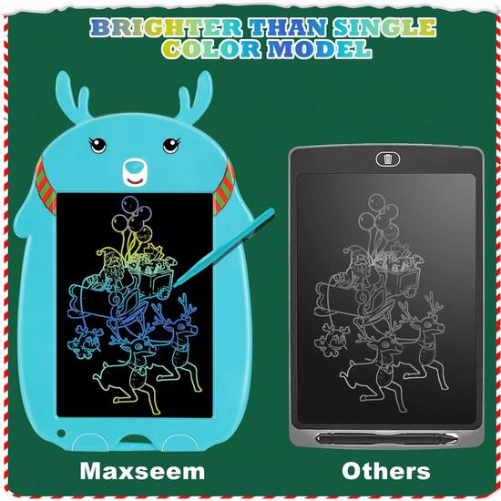 白菜价！历史新低！Maxseem LCD 8.8英寸彩色涂鸦绘图书写板1.9折 4.74加元清仓！