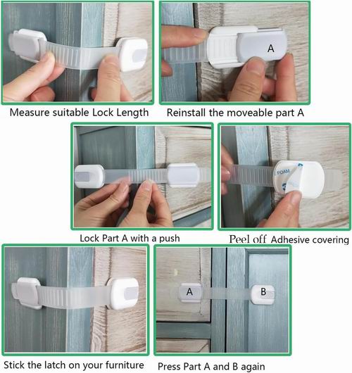 史低价！ 防宝宝开抽屉神锁！BAOWEIJD 婴幼儿安全锁8件套 13.49加元（原价 17.99加元）