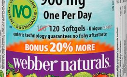 缩略图 | 打折快囤！Webber Naturals Omega-3 鱼油23.78加元（原价 31.99加元）！ 三倍强效！送老人送朋友！