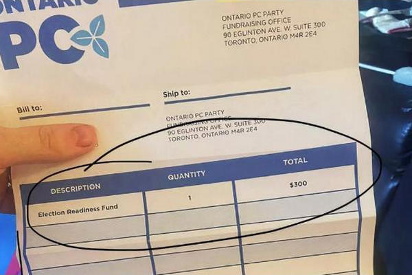 缩略图 | 你欠保守党$800！安省保守党寄假发票要钱！反对党称这就是诈骗！