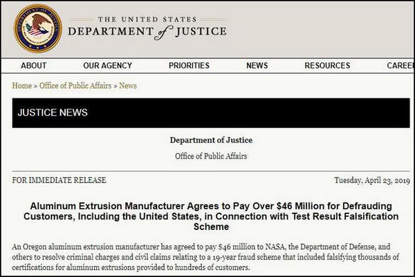 缩略图 | NASA：零件公司造假19年，致2发火箭发射失败